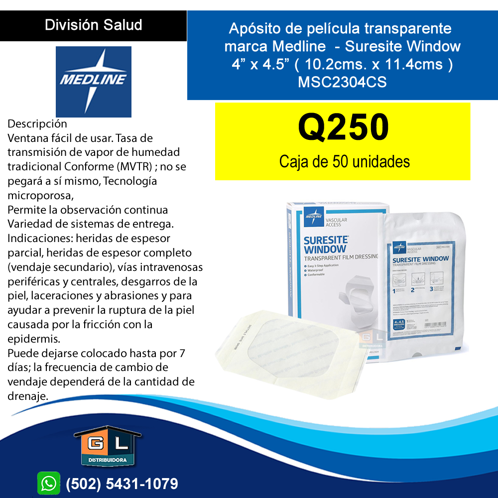 Aposito-de-pelicula-transparente-marca-Medline-Suresite-Window-4-x-4.5-10.2cms.-x-11.4cms-MSC2304CS-Guatemala-2023