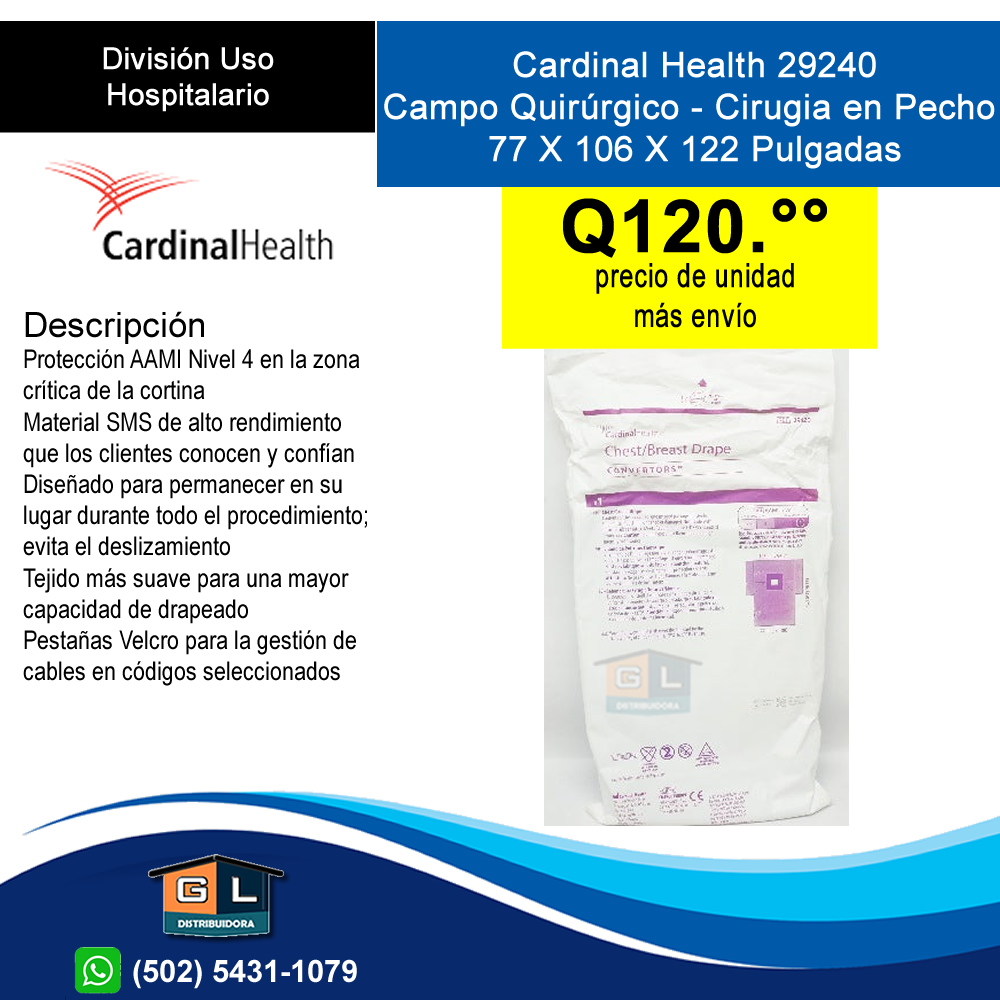 Cardinal-Health-29240-Campo-Quirurgico-Cirugia-en-Pecho-77-X-106-X-122-Pulgadas-GL-DISTRIBUIDORA-Guatemala